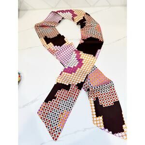 Vintage Zenobia Mod Graphic Long Scarf Hair Tie Belt